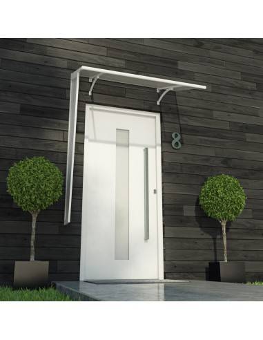 Marquise/auvent droite en profilé aluminium et polycarbonate