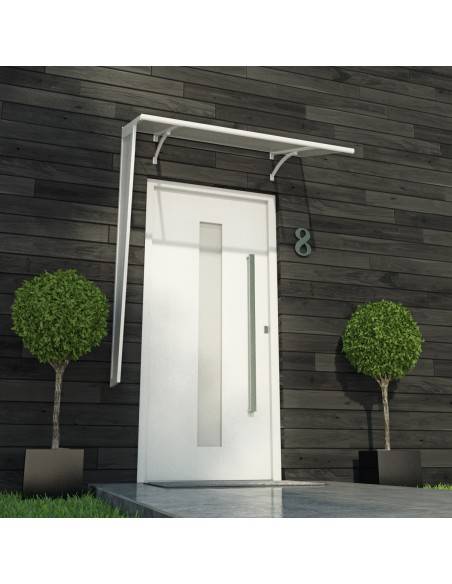 Marquise/auvent droite en profilé aluminium et polycarbonate