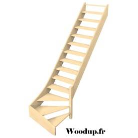 Buchenholztreppe mit unterer Viertelwendung 2