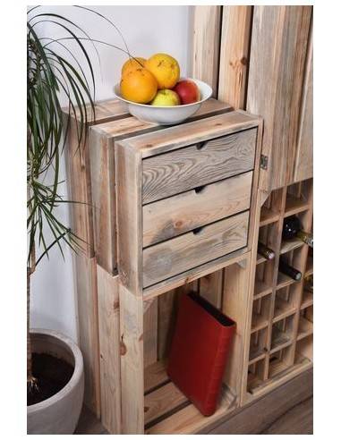 Woodbox bloc tiroir avec 3 tiroirs en bois