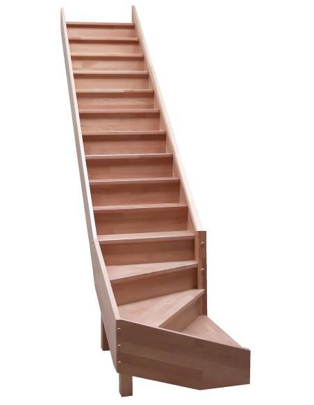 Escalera de cuarto de giro inferior de haya