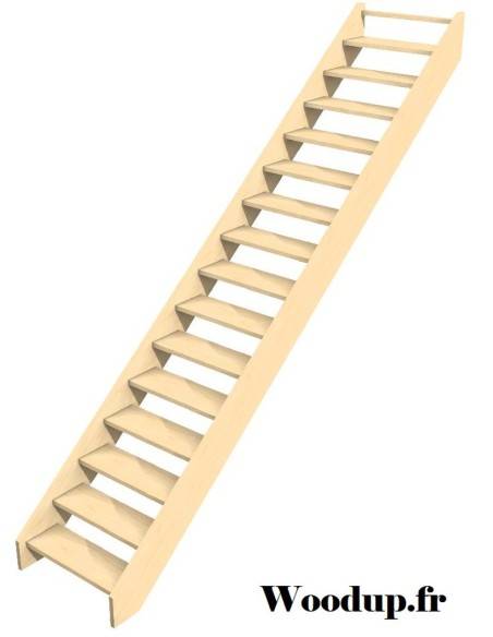 Straight beech staircase