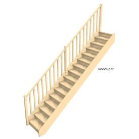 escalier droit hêtre avec rampe