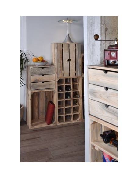 range bouteille bois vintage