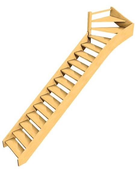 FURKA quarter-turn staircase 288 cm – cuttable kit