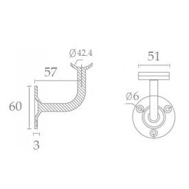 SOPORTE GALVANIZADO GRIS PARA PASAMANOS