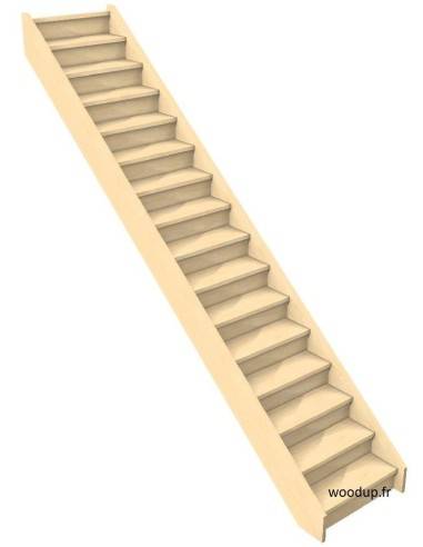 Straight staircase with risers