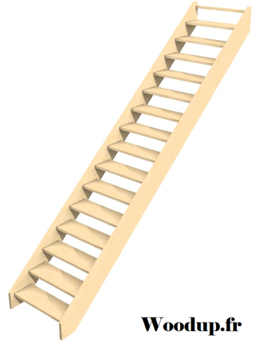 Straight staircase without risers