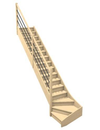 Escalera de cuarto de vuelta inferior a medida