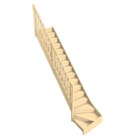 Maßgefertigte Treppe mit Viertelwendung unten 2