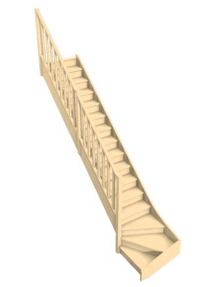Maßgefertigte Treppe mit Viertelwendung unten