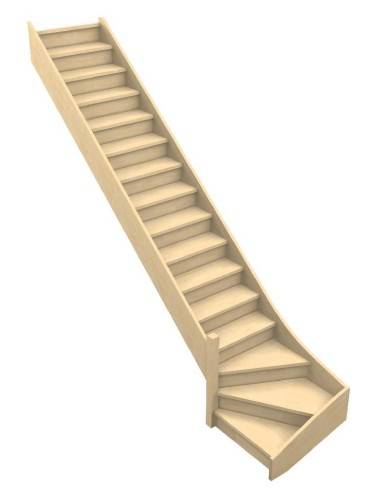 Maßgefertigte Treppe mit Viertelwendung unten