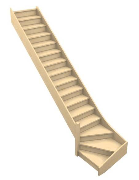 Maßgefertigte Treppe mit Viertelwendung unten