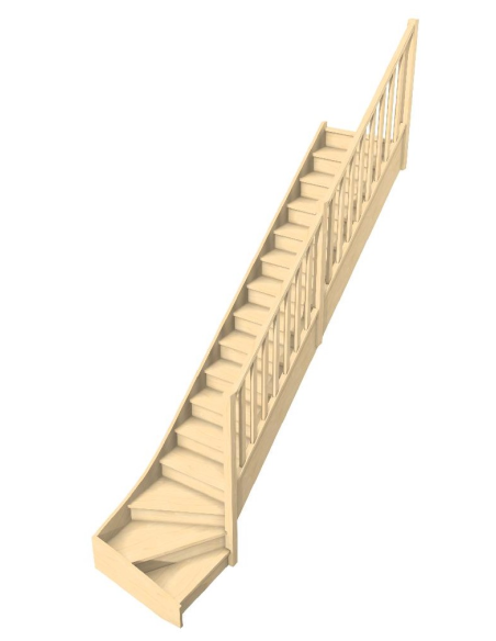 Maßgefertigte Treppe mit Viertelwendung unten