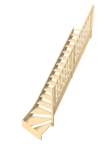 Maßgefertigte Treppe mit Viertelwendung unten
