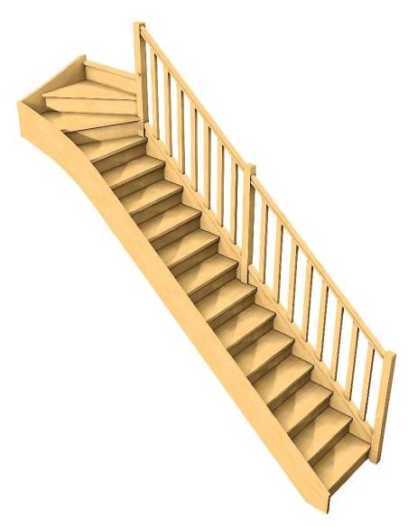 Escalera de cuarto de vuelta superior a medida