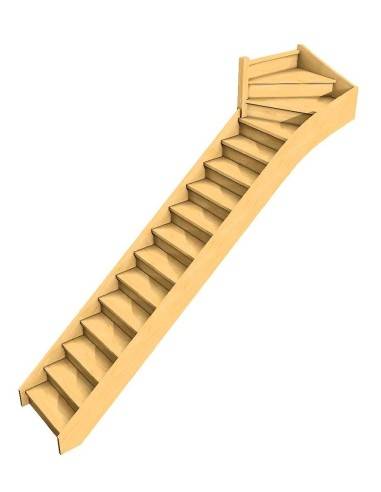 Maßgefertigte Treppe mit Viertelwendung oben