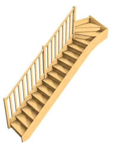 Escalera de cuarto de vuelta superior a medida