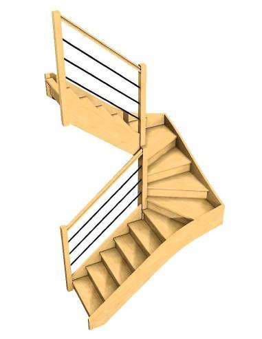 Custom double quarter-turn staircase