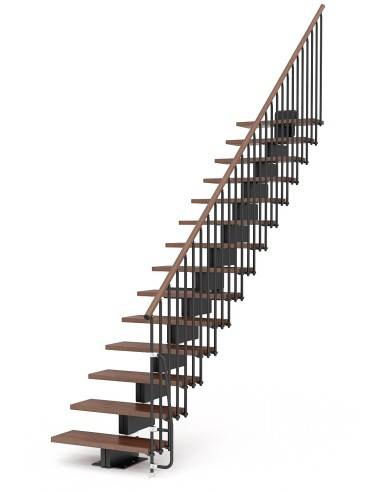 Modulaire trap van hout en metaal Stilo