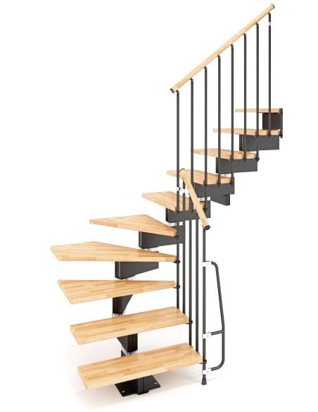Modulare Holz-Metall-Treppe Stilo