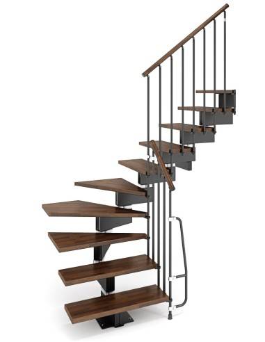 Modulaire trap van hout en metaal Stilo
