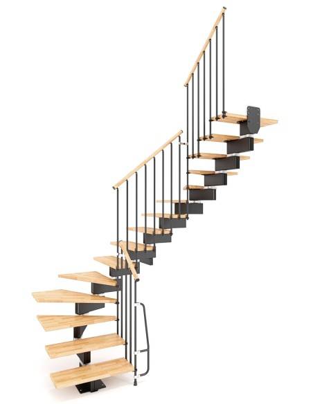 Modulaire trap van hout en metaal Stilo