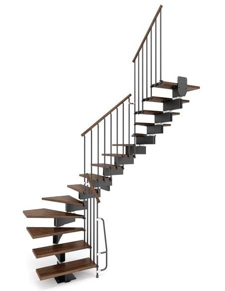 Modulare Treppe Stilo aus Holz und Metall