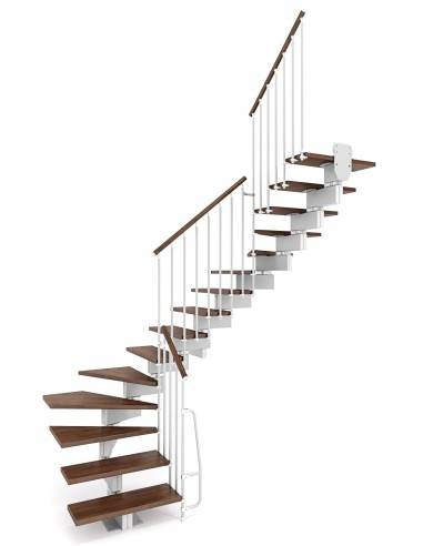 Modulaire trap van hout en metaal Stilo