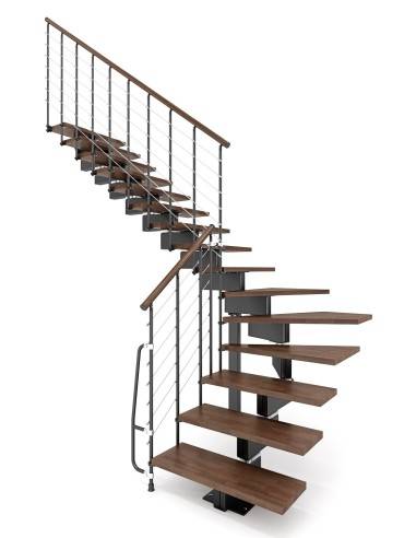 Modulaire trap van hout en metaal Vector