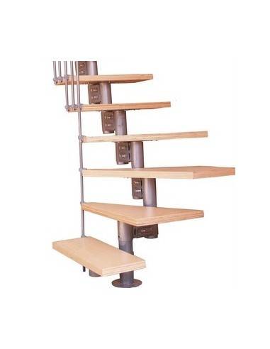 Escalera modular de cuarto de vuelta en haya