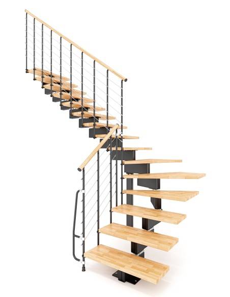 Modulaire trap van hout en metaal Vector