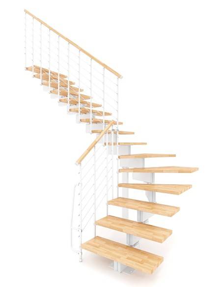 Modulaire trap van hout en metaal Vector