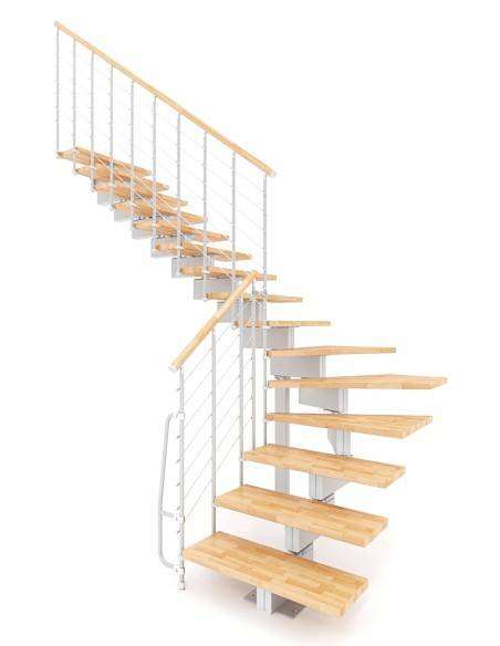 Modulaire trap van hout en metaal Vector