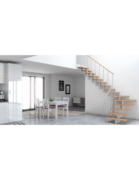 Escalier modulaire bois métal Vector