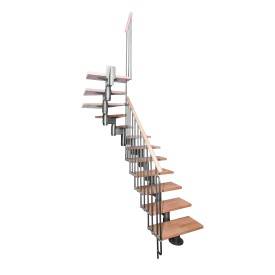 Escalier modulable 1/4 tournant hêtre