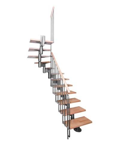 Escalier modulable 1/4 tournant hêtre