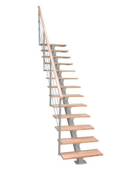 Escalera recta con larguero central metálico