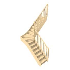 Custom intermediate quarter-turn staircase