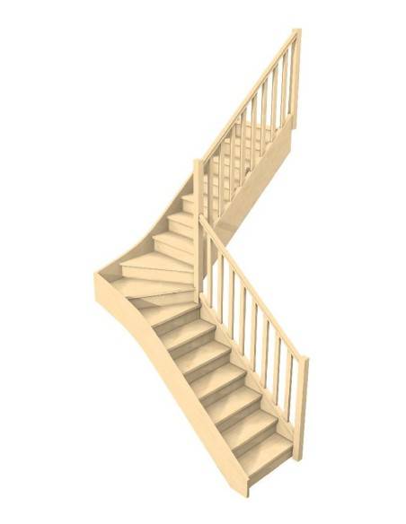 Custom intermediate quarter-turn staircase