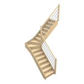 Escalera de cuarto de vuelta intermedia a medida 2