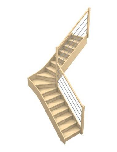 Custom intermediate quarter-turn staircase