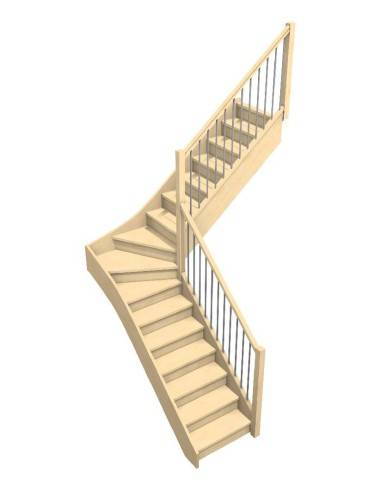 Escalier quart tournant intermédiaire...