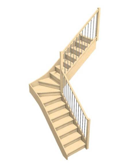 Maßgefertigte Treppe mit Viertelwendung und Zwischenpodest