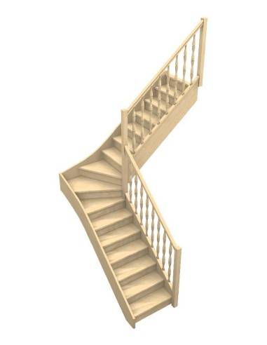 Escalera de cuarto de vuelta intermedia a medida