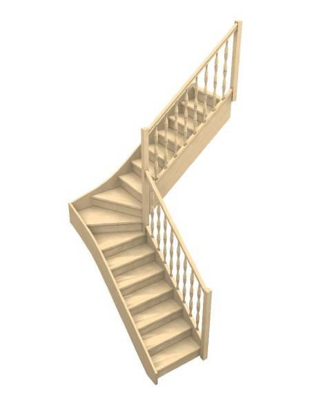 Escalier quart tournant intermédiaire sur mesure