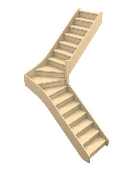 Escalera de cuarto de vuelta intermedia a medida