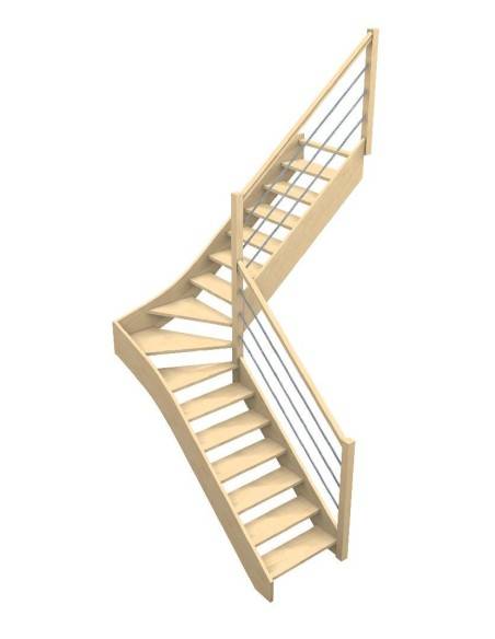 Maßgefertigte Treppe mit Viertelwendung und Zwischenpodest