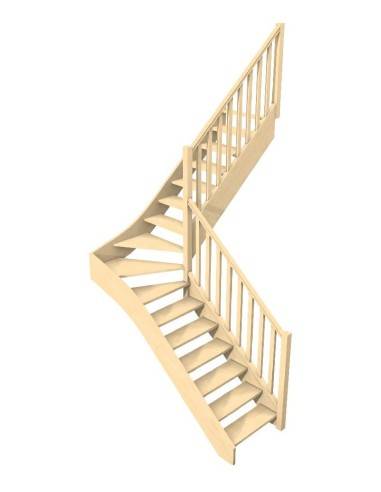 Custom intermediate quarter-turn staircase