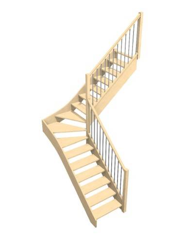 Custom intermediate quarter-turn staircase